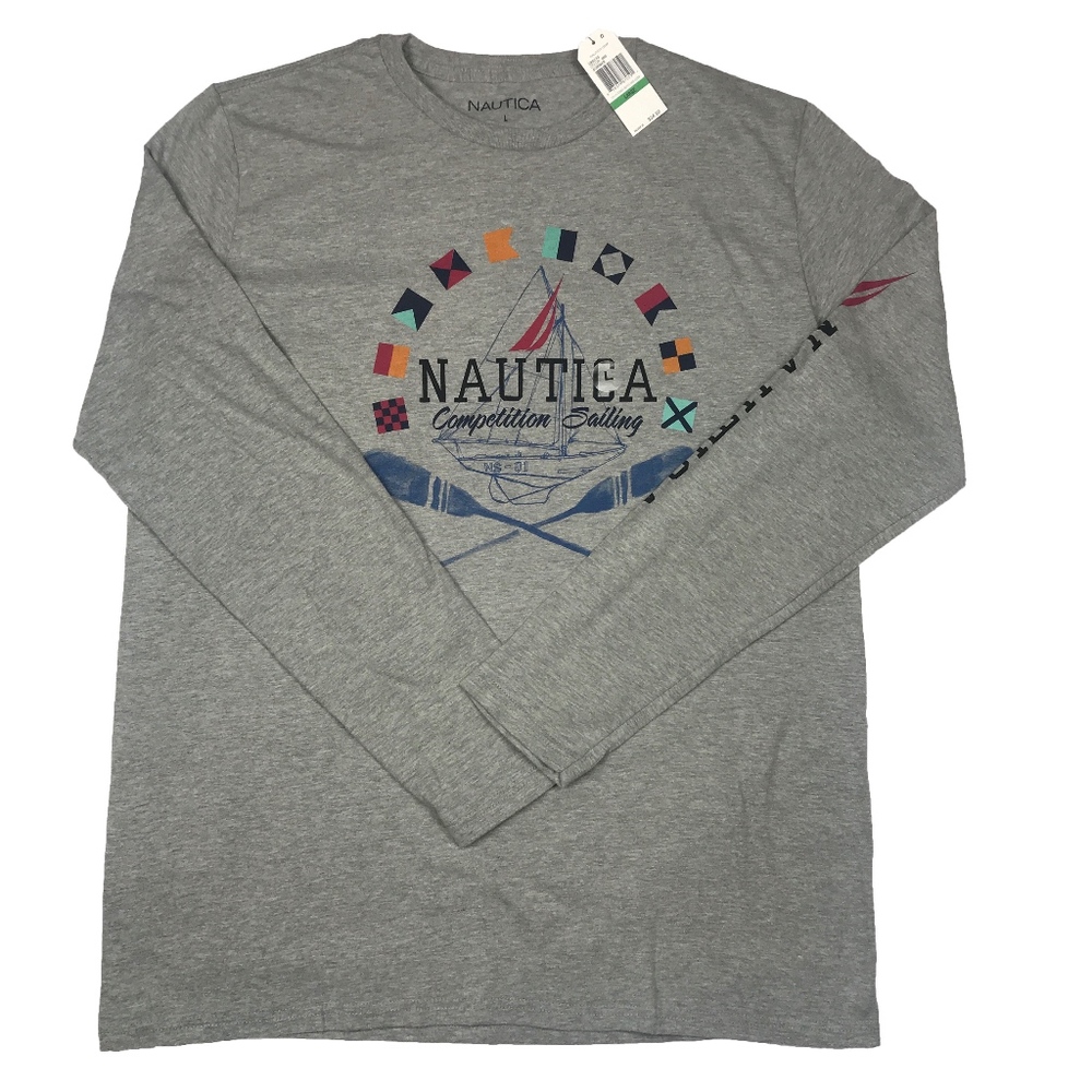 NEW NAUTICA CROSSED OARS LONG SLEEVE TEE MEN
